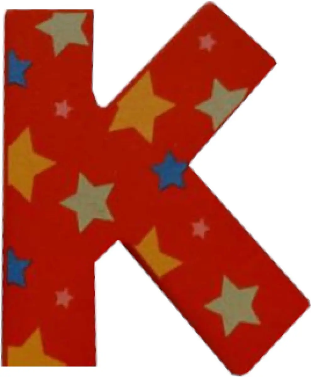 BIGJIGS Decoratieletter K Hout 7cm Rood