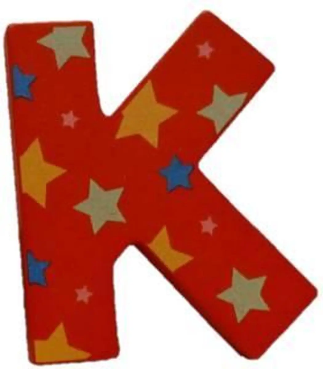 BIGJIGS Decoratieletter K Hout 7cm Rood