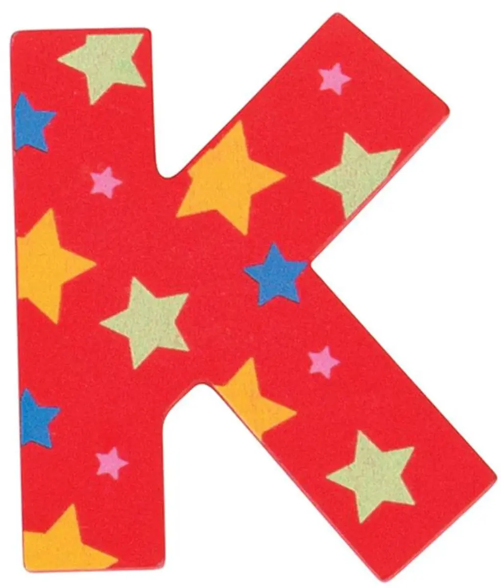 BIGJIGS Decoratieletter K Hout 7cm Rood