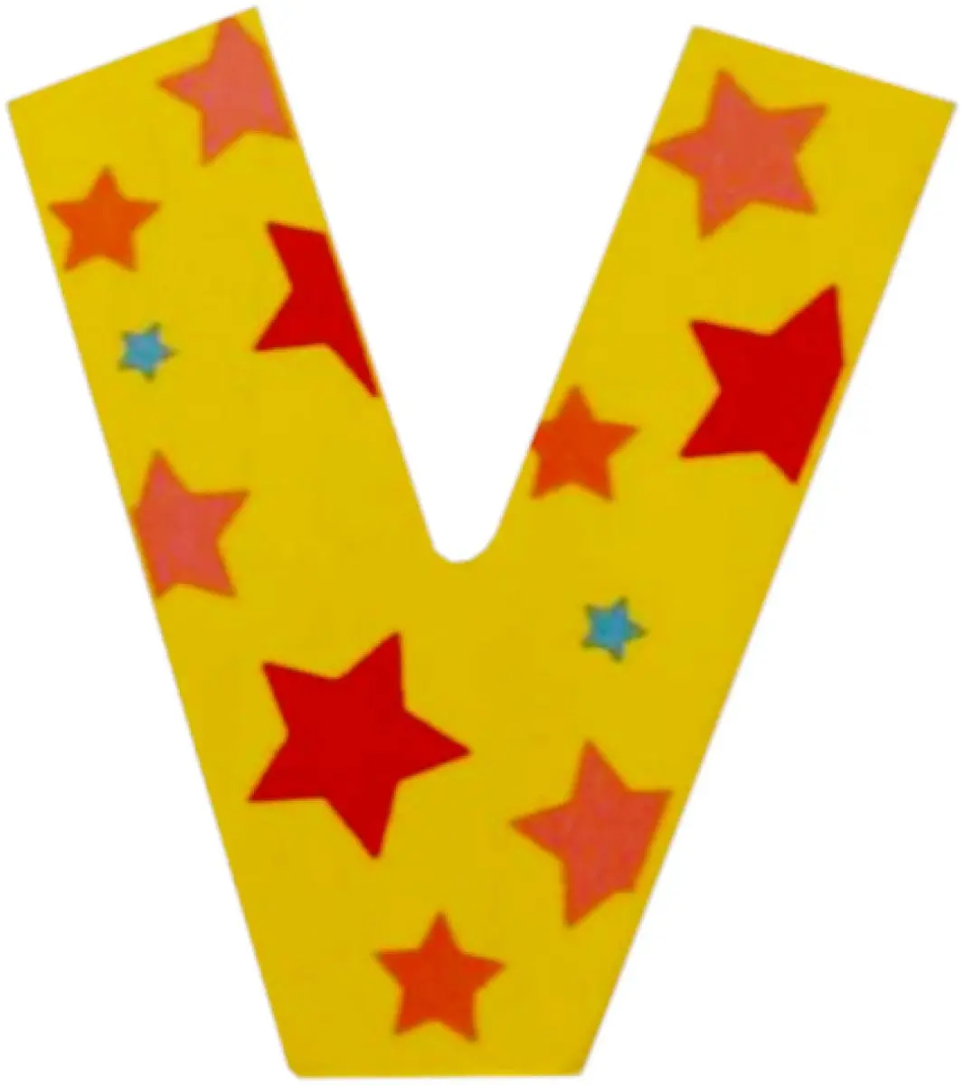 BIGJIGS Decoratieletter V - Hout - 7cm - Geel
