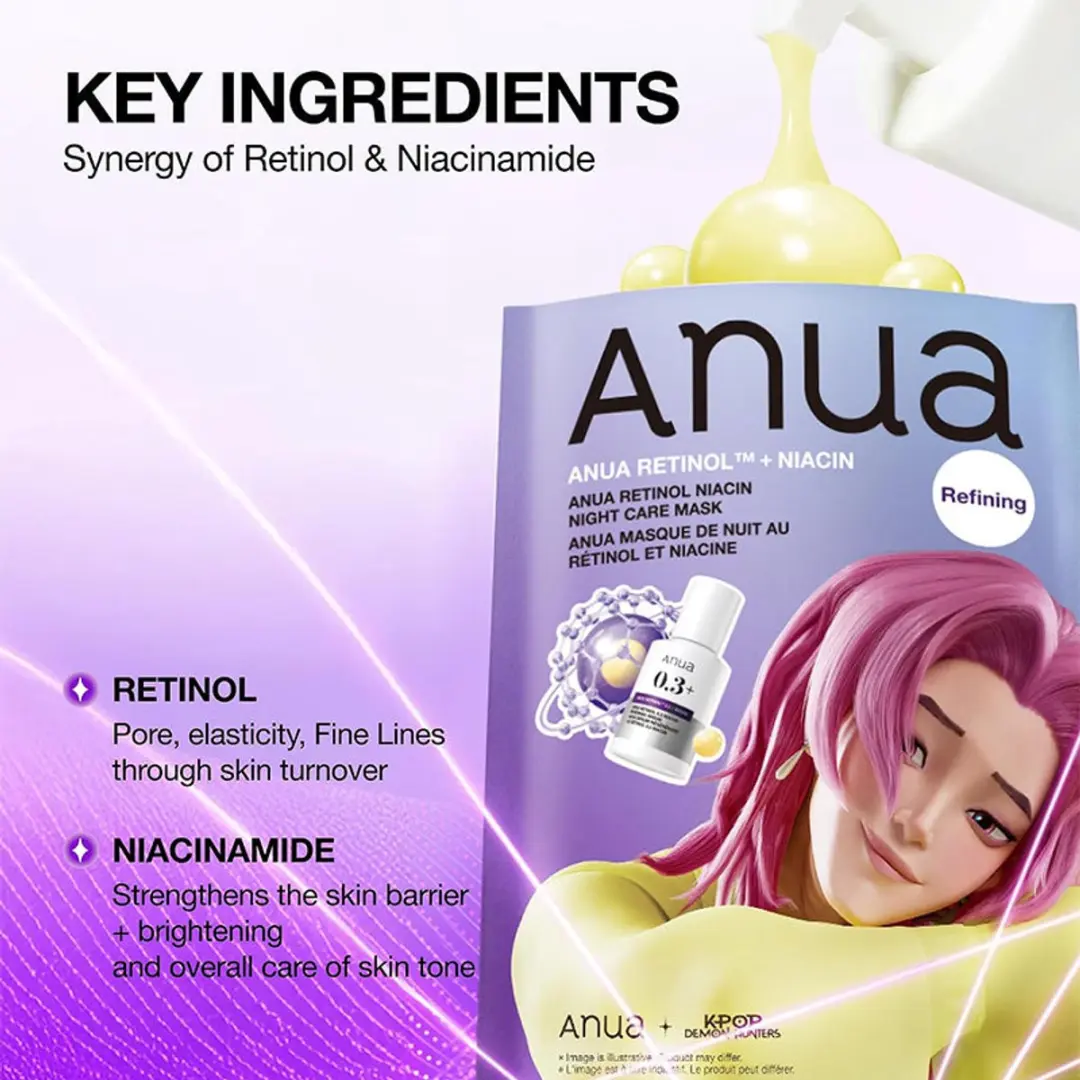 Anua KPop Demon Hunters Retinol Niacin Nachtverzorgingsmasker 24ml