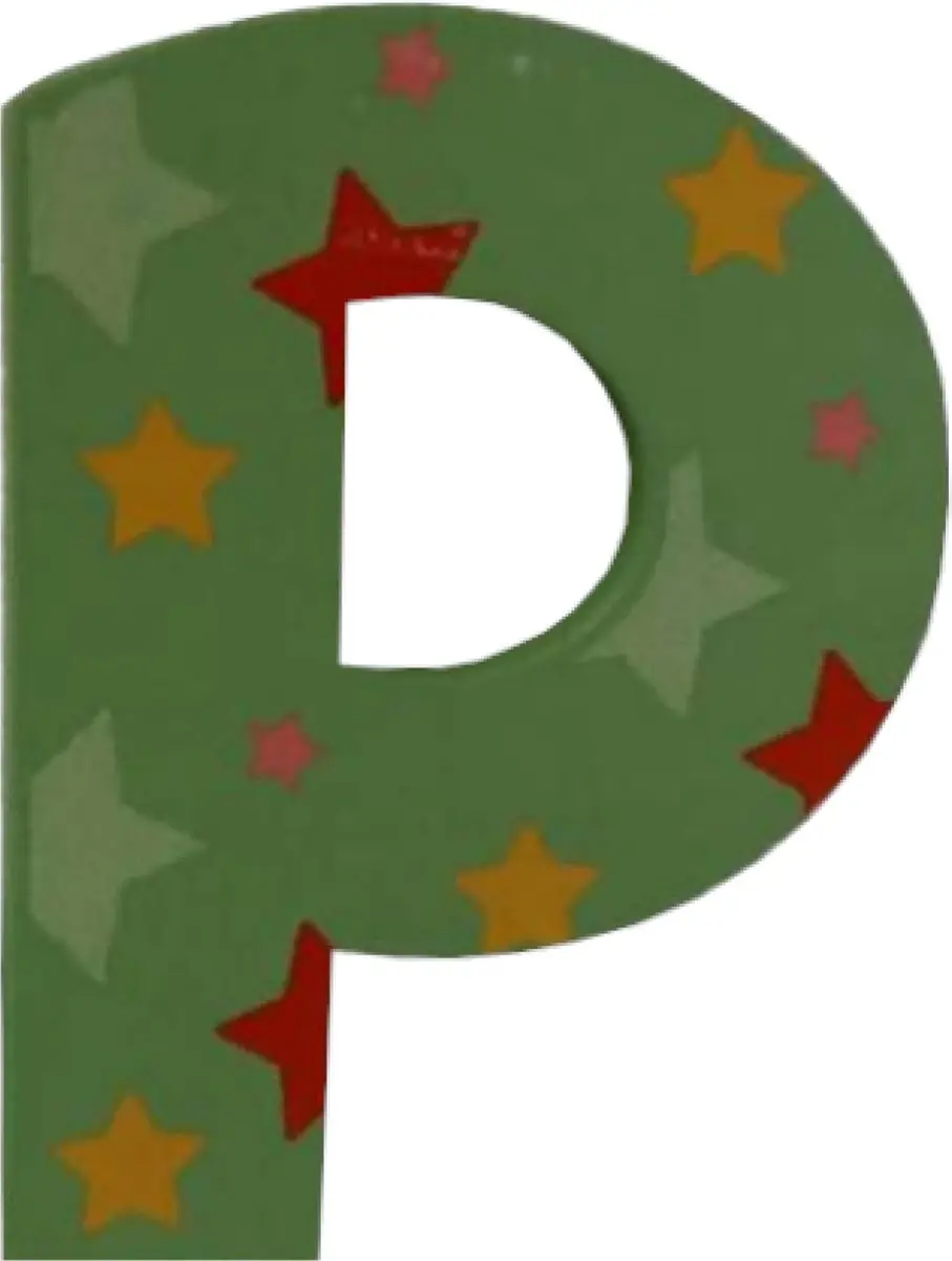 BIGJIGS Decoratieletter P Hout 7cm Groen