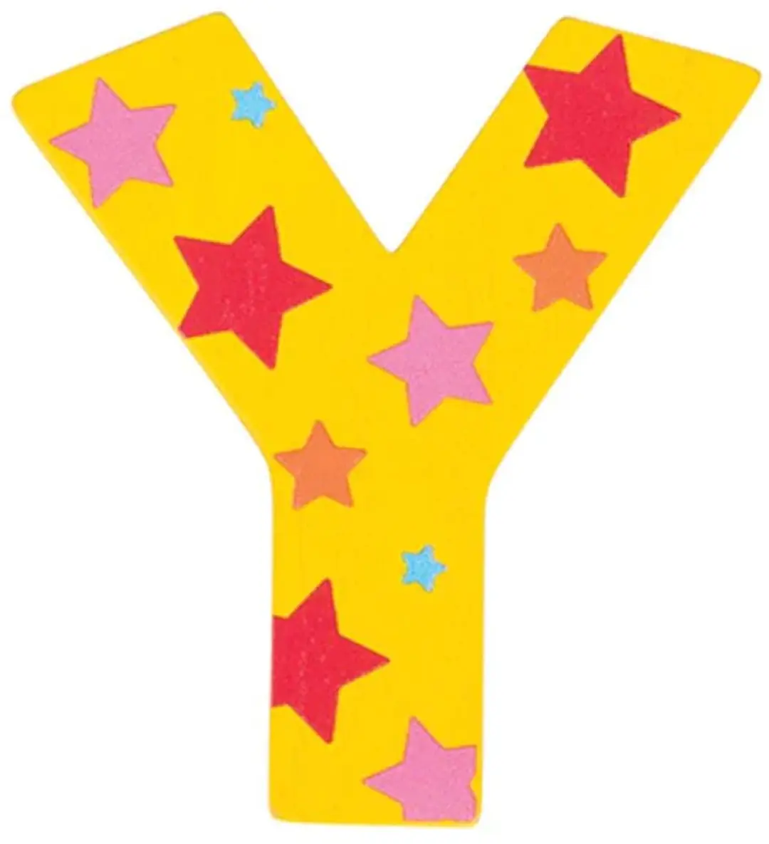 BIGJIGS Decoratieletter Y Hout 7cm - Geel