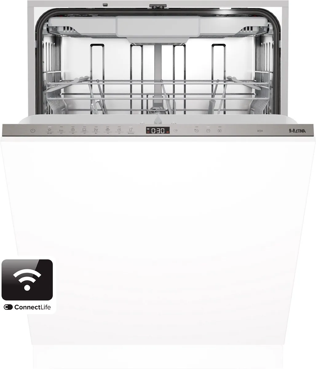 Etna VW342HCP Inbouw Vaatwasser 60cm - 16 Couverts - Zilvergrijs
