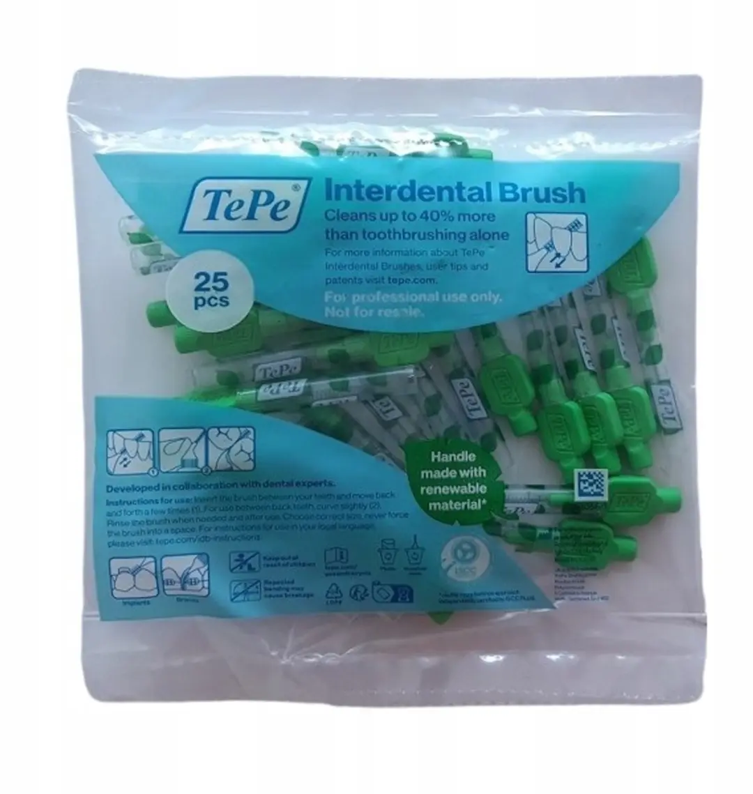 TePe Interdentale Ragers Origineel Groen 0,8mm - 25 Stuks - afbeelding 3 van 3
