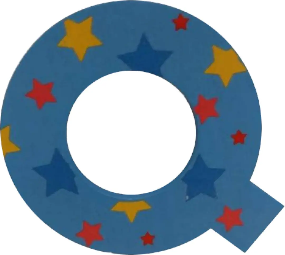 BIGJIGS Decoratieletter Q Hout 7cm Blauw