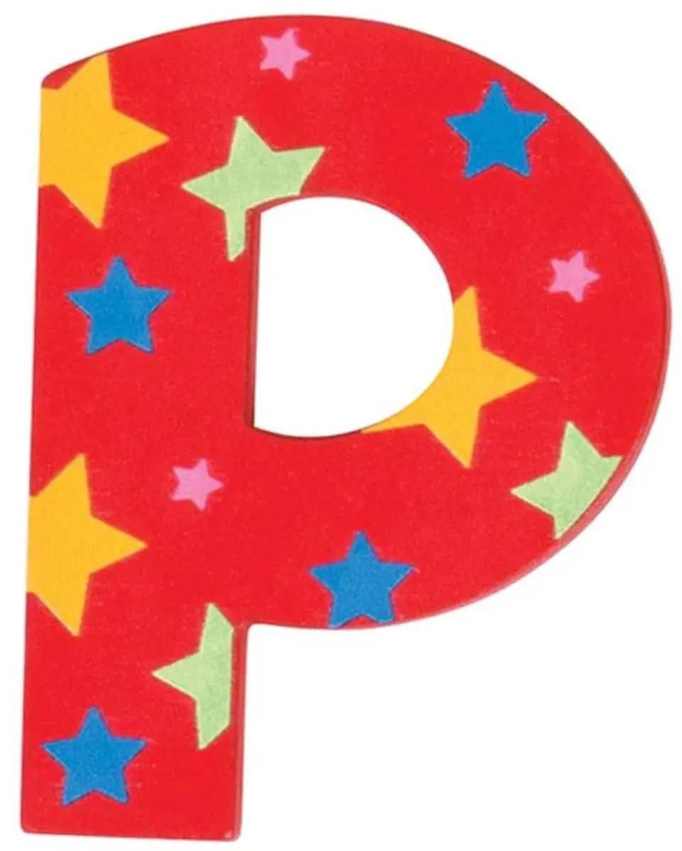 BIGJIGS Decoratieletter P Hout 7cm - Rood