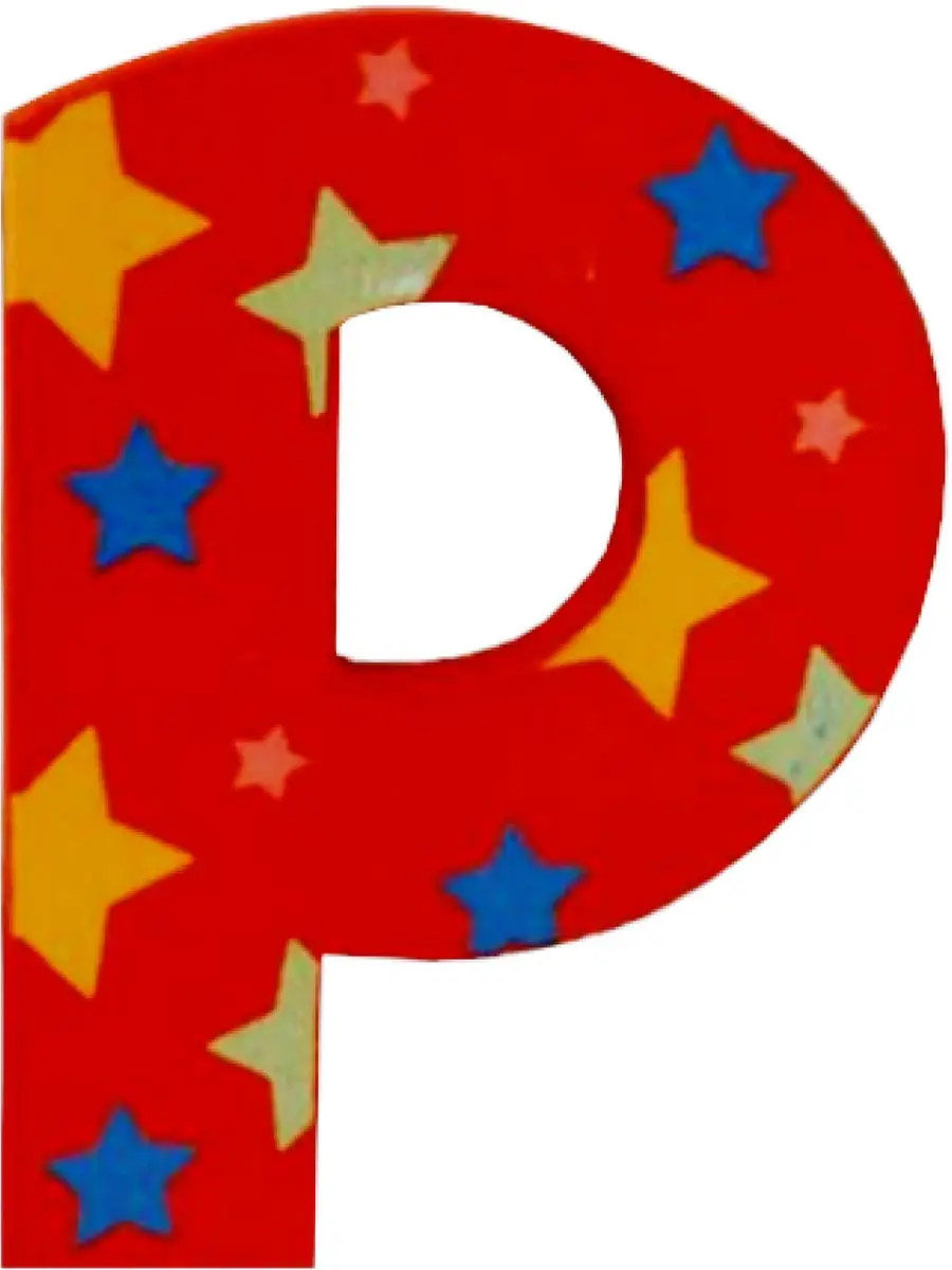 BIGJIGS Decoratieletter P Hout 7cm - Rood