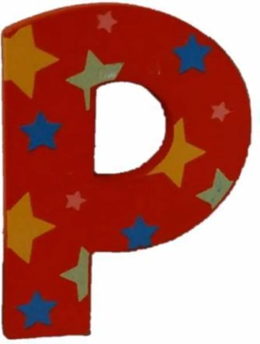 BIGJIGS Decoratieletter P Hout 7cm - Rood