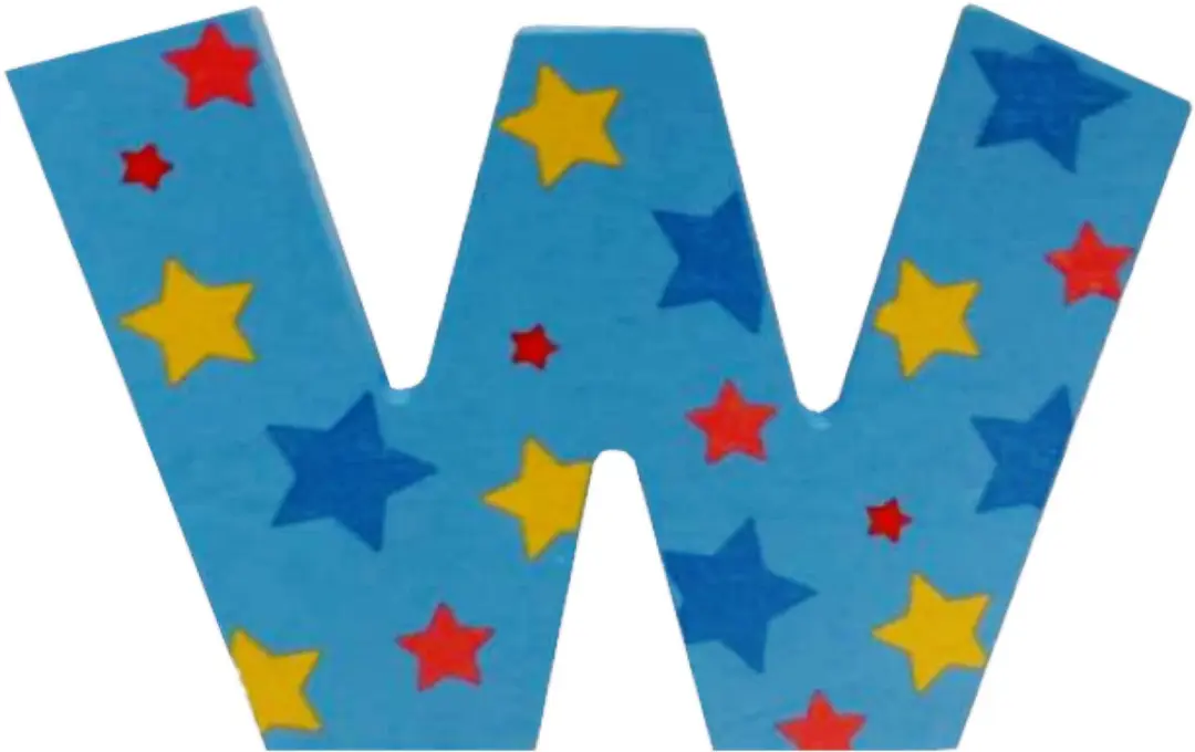 BIGJIGS Decoratieletter W Hout 7cm Blauw
