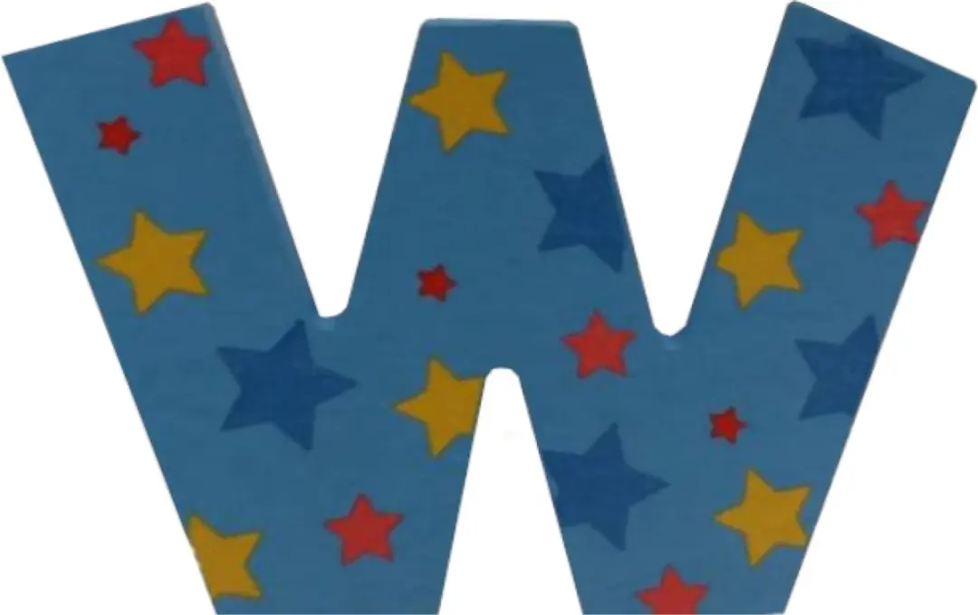 BIGJIGS Decoratieletter W Hout 7cm Blauw
