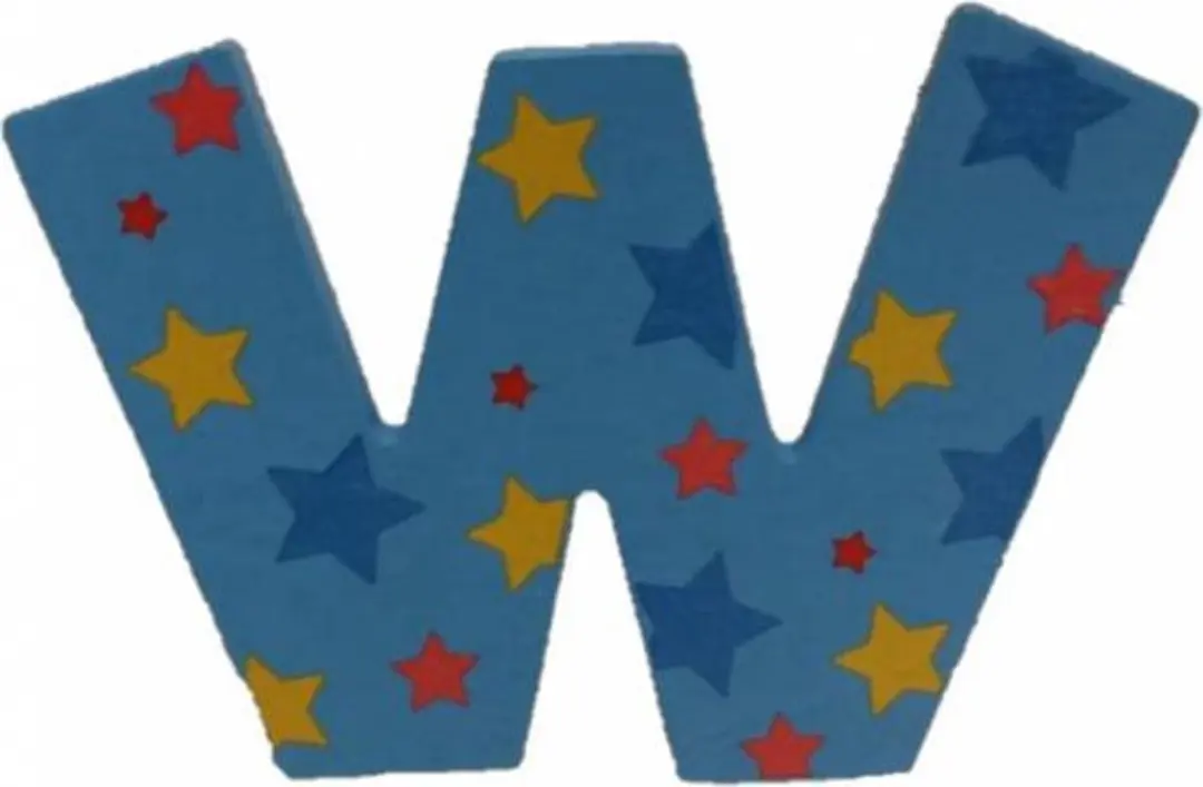BIGJIGS Decoratieletter W Hout 7cm Blauw