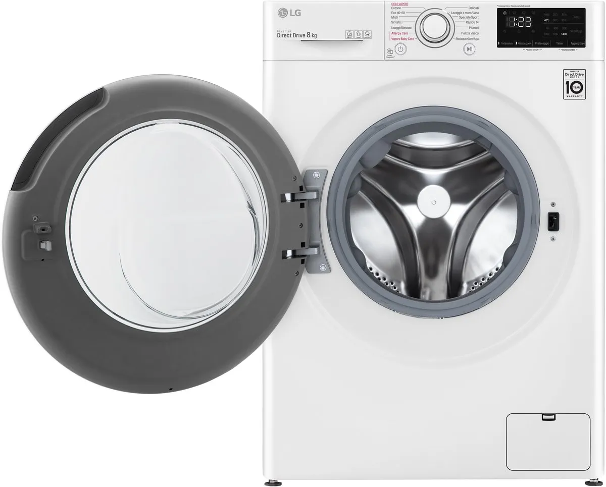 LG F4WV308S3E Wasmachine Voorlader 8kg 1360 RPM - Wit - afbeelding 6 van 6