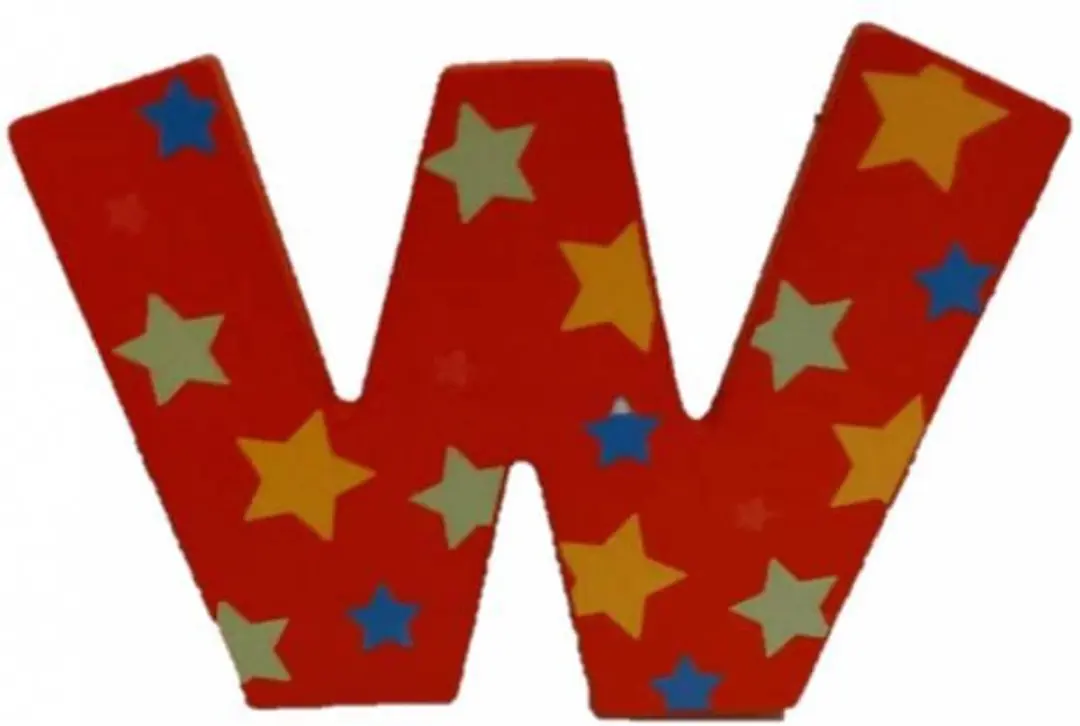 BIGJIGS Decoratieletter W - Hout - 7cm - Rood