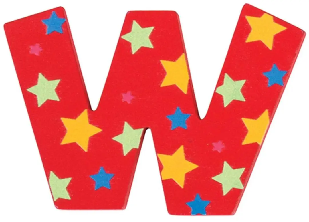 BIGJIGS Decoratieletter W - Hout - 7cm - Rood