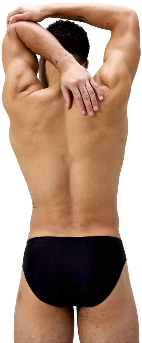 Speedo Medley Logo 7cm Brief Heren Sportzwembroek - Zwart/Oranje