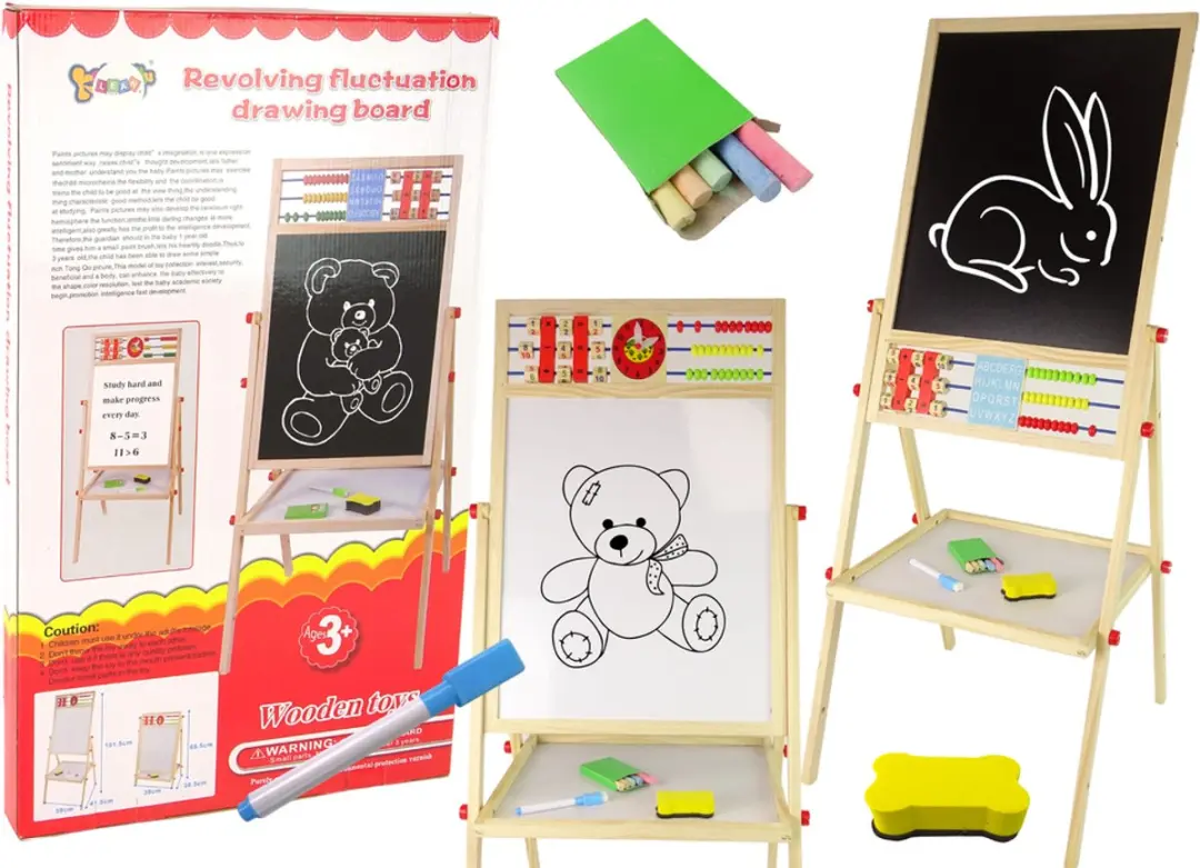 Lean Toys 2-in-1 Magnetisch Whiteboard & Krijtbord Meerkleurig
