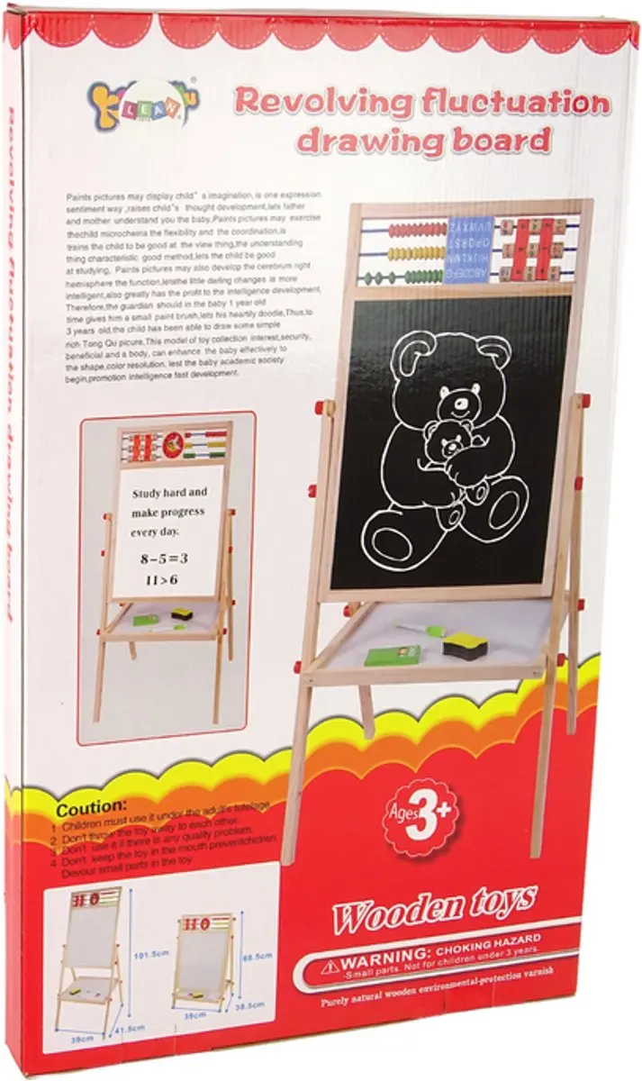Lean Toys 2-in-1 Magnetisch Whiteboard & Krijtbord Meerkleurig