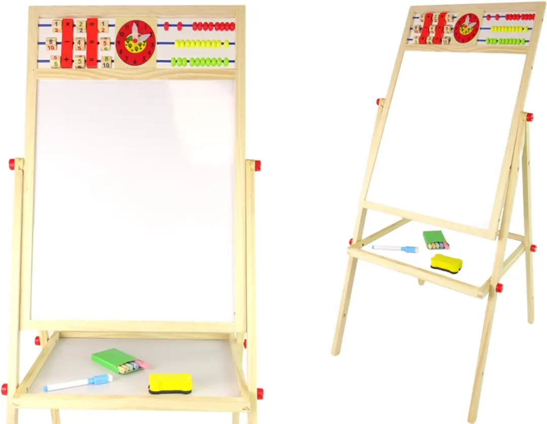 Lean Toys 2-in-1 Magnetisch Whiteboard & Krijtbord Meerkleurig