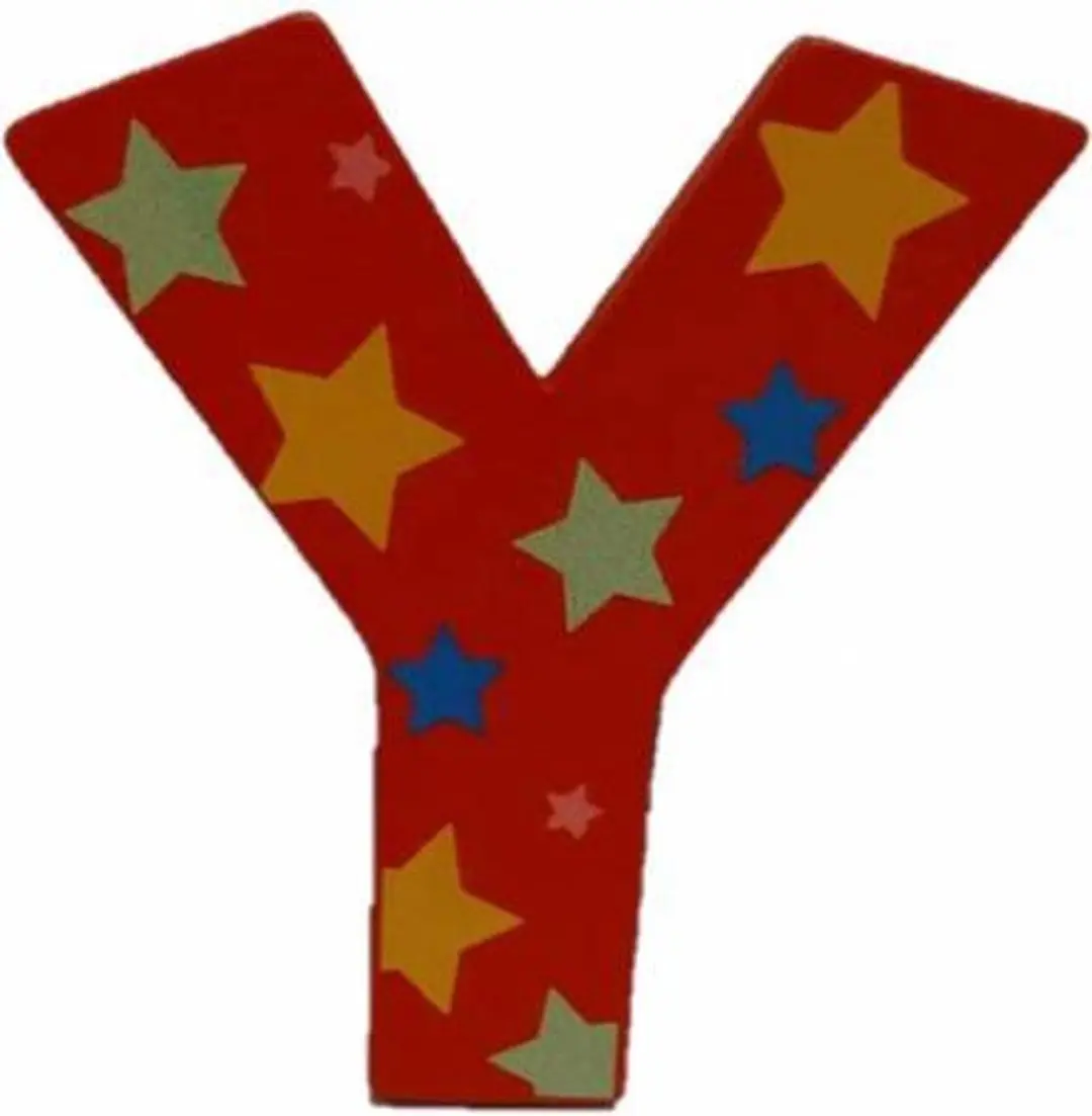 BIGJIGS Decoratieletter Y Hout 7cm - Rood