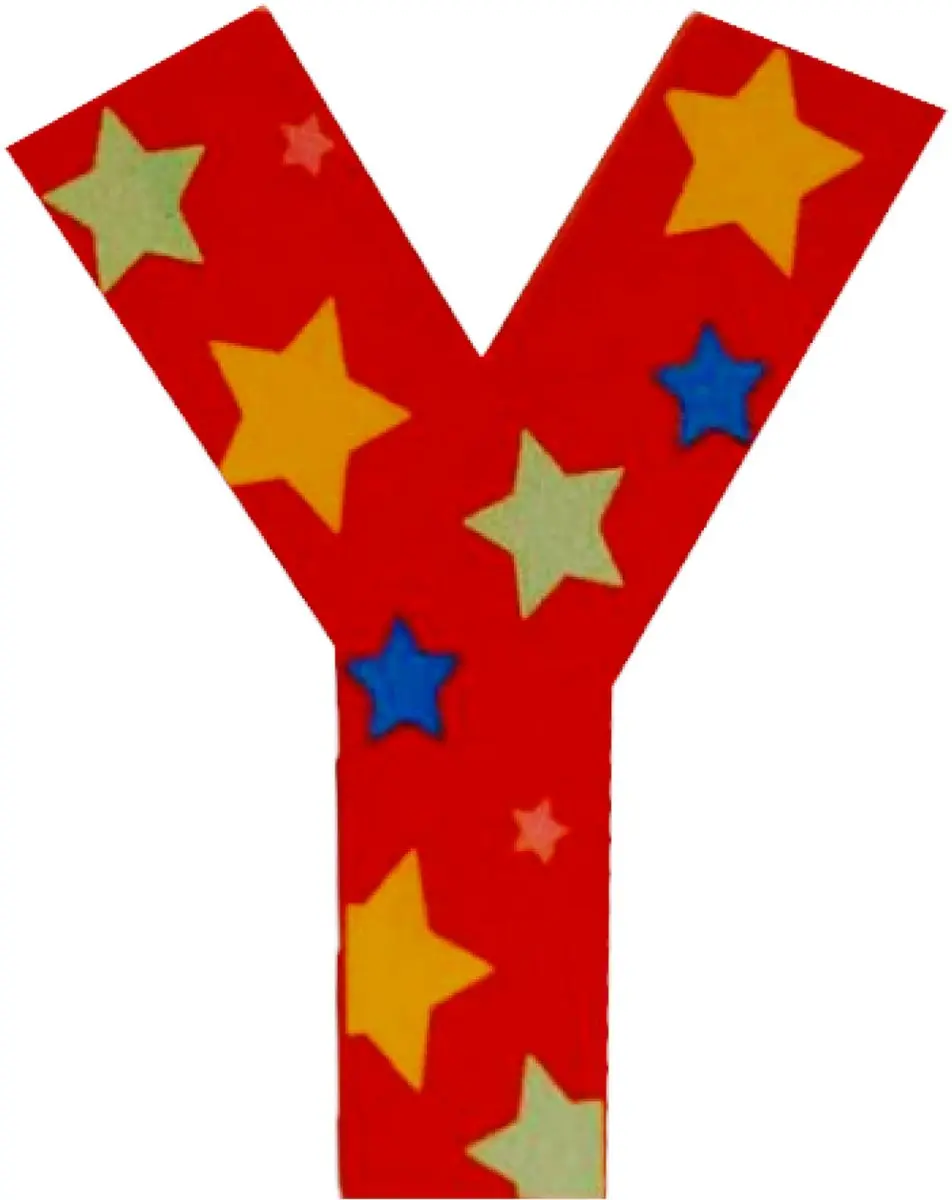 BIGJIGS Decoratieletter Y Hout 7cm - Rood