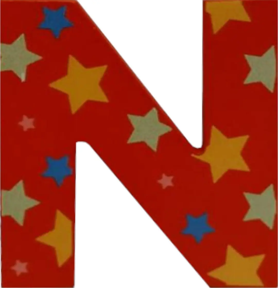 BIGJIGS Decoratieletter N Hout 7cm