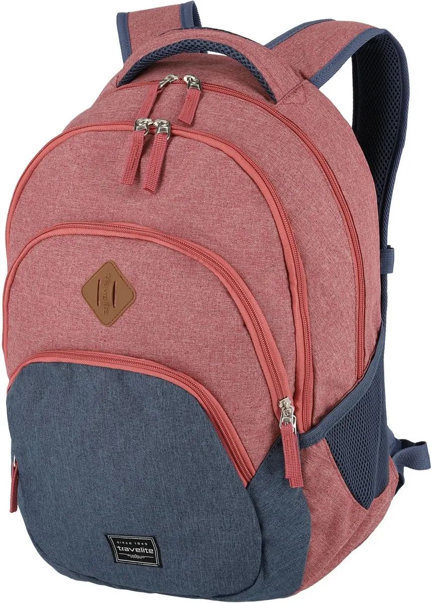 Travelite Basics Backpack 22L - 12 inch - Rood/Blauw