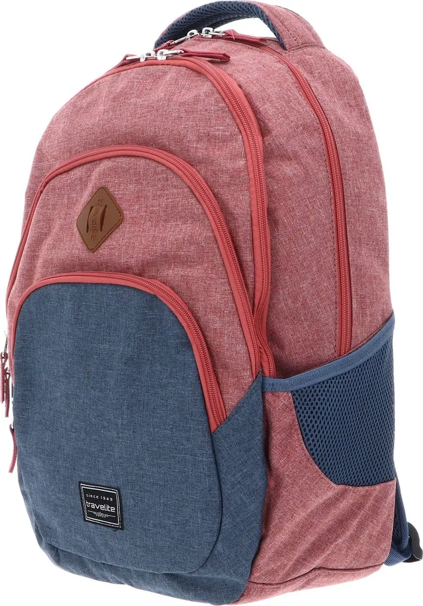 Travelite Basics Backpack 22L - 12 inch - Rood/Blauw