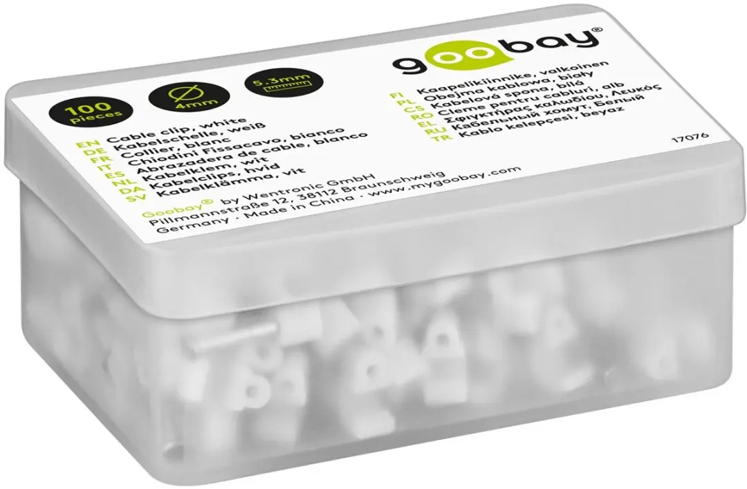Goobay Kabelklemmen 17076 - 100 Stuks - Wit