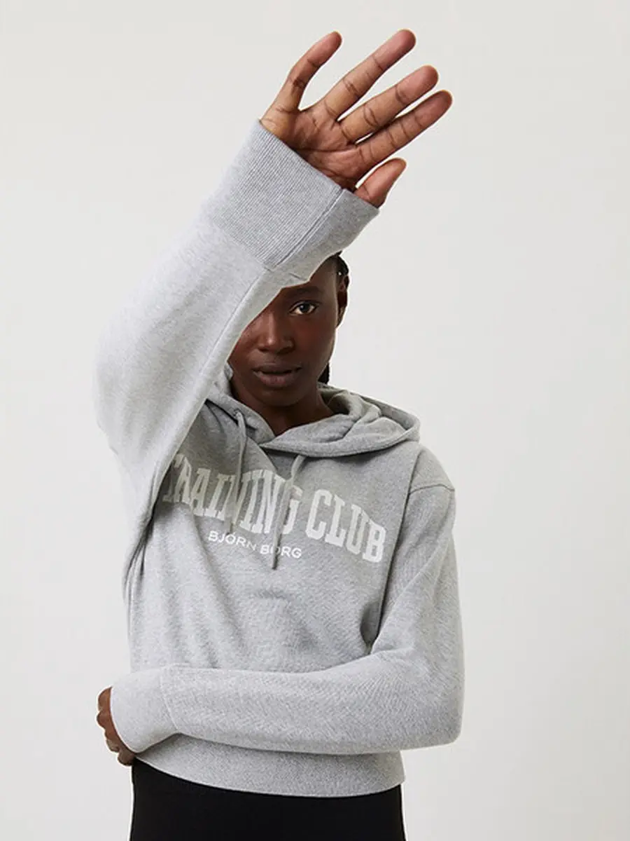 Björn Borg Stockholm Crop Hoody - Vrouwen XL - Grijs