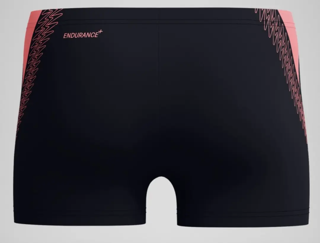 Speedo END+ Hyper Boom Splice Zwemboxer Heren - XL - Zwart/Koraalrood