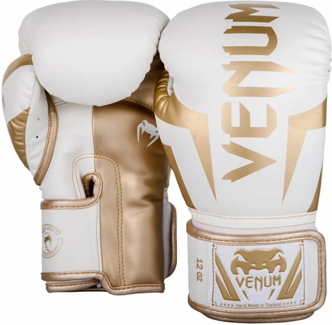 Venum Elite Kick Bokshandschoenen 10 oz - Wit Goud