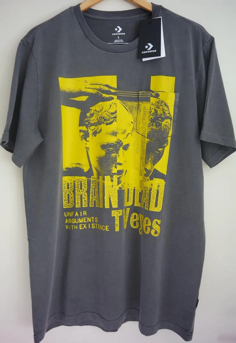 Converse X Brain Dead TV Eyes T-shirt - Grijs - Maat L