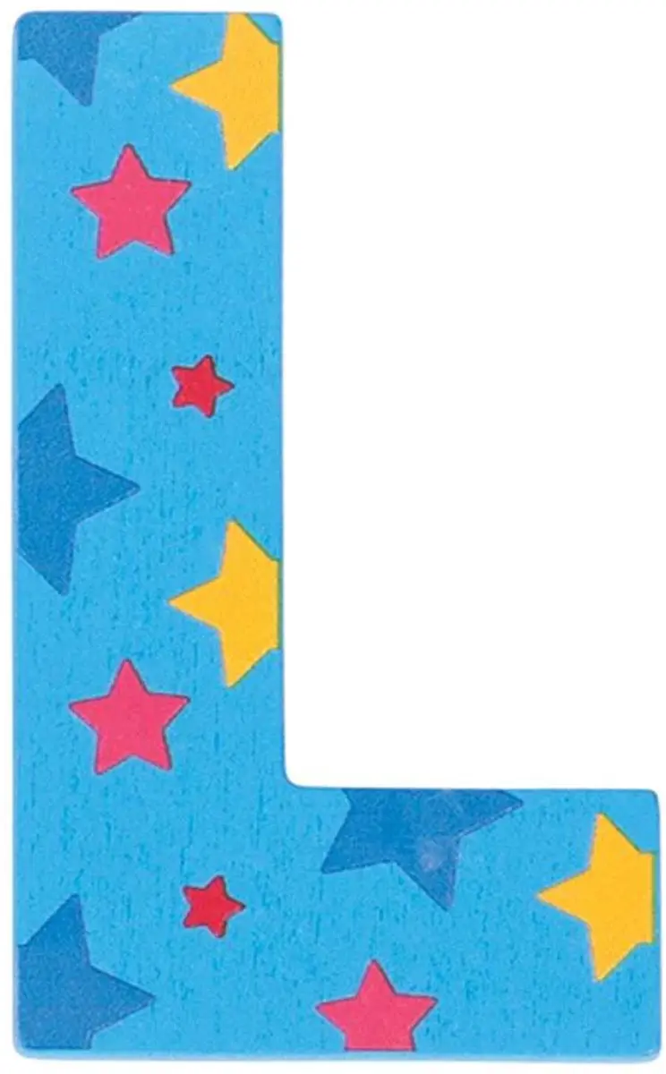BIGJIGS Decoratieletter L Hout 7cm Blauw
