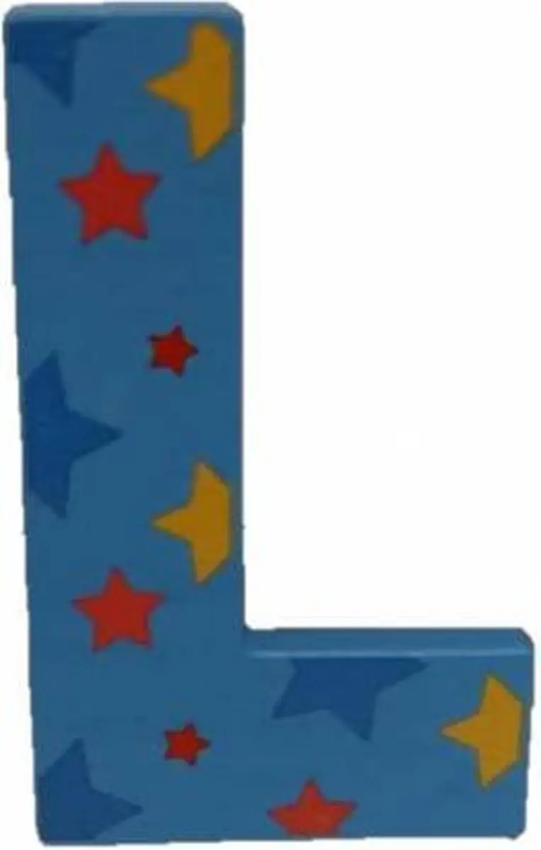 BIGJIGS Decoratieletter L Hout 7cm Blauw