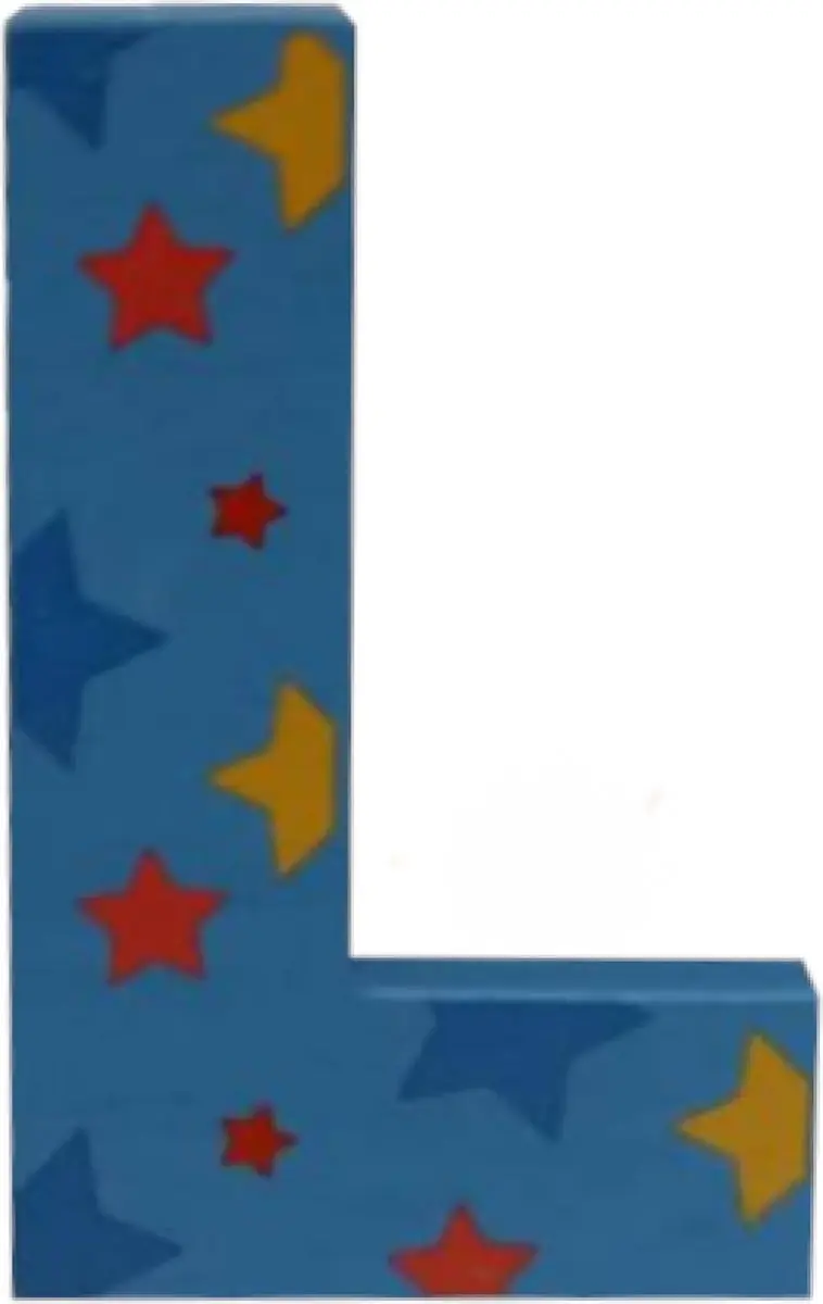 BIGJIGS Decoratieletter L Hout 7cm Blauw