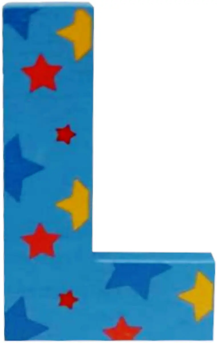 BIGJIGS Decoratieletter L Hout 7cm Blauw