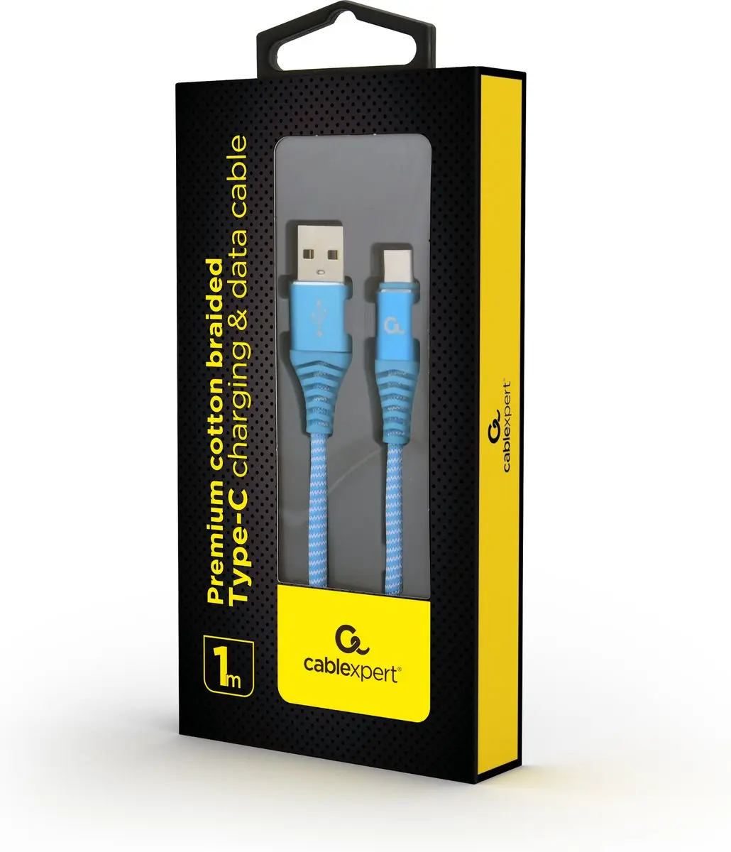 Gembird USB Type-C Kabel 1m - Turquoise/Wit