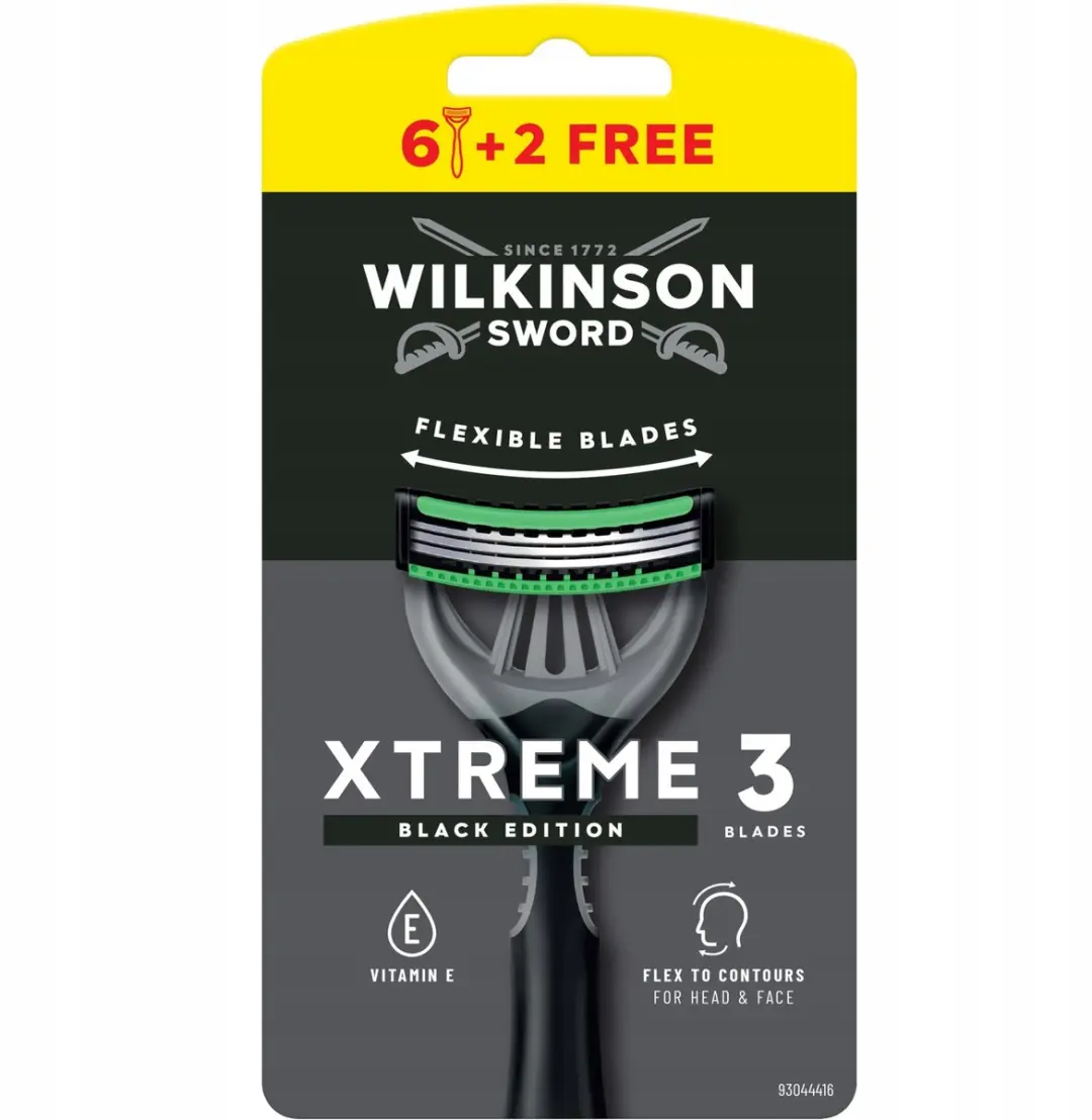 Wilkinson Xtreme 3 Comfort Black Edition Scheermesjes - 8 Stuks - afbeelding 3 van 5
