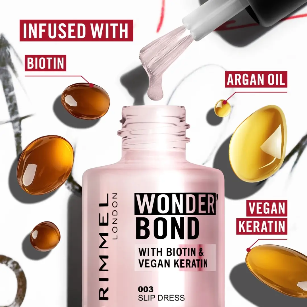 Rimmel London Wonder'bond Care+Color Nail Polish 002 - Nude - 12ml