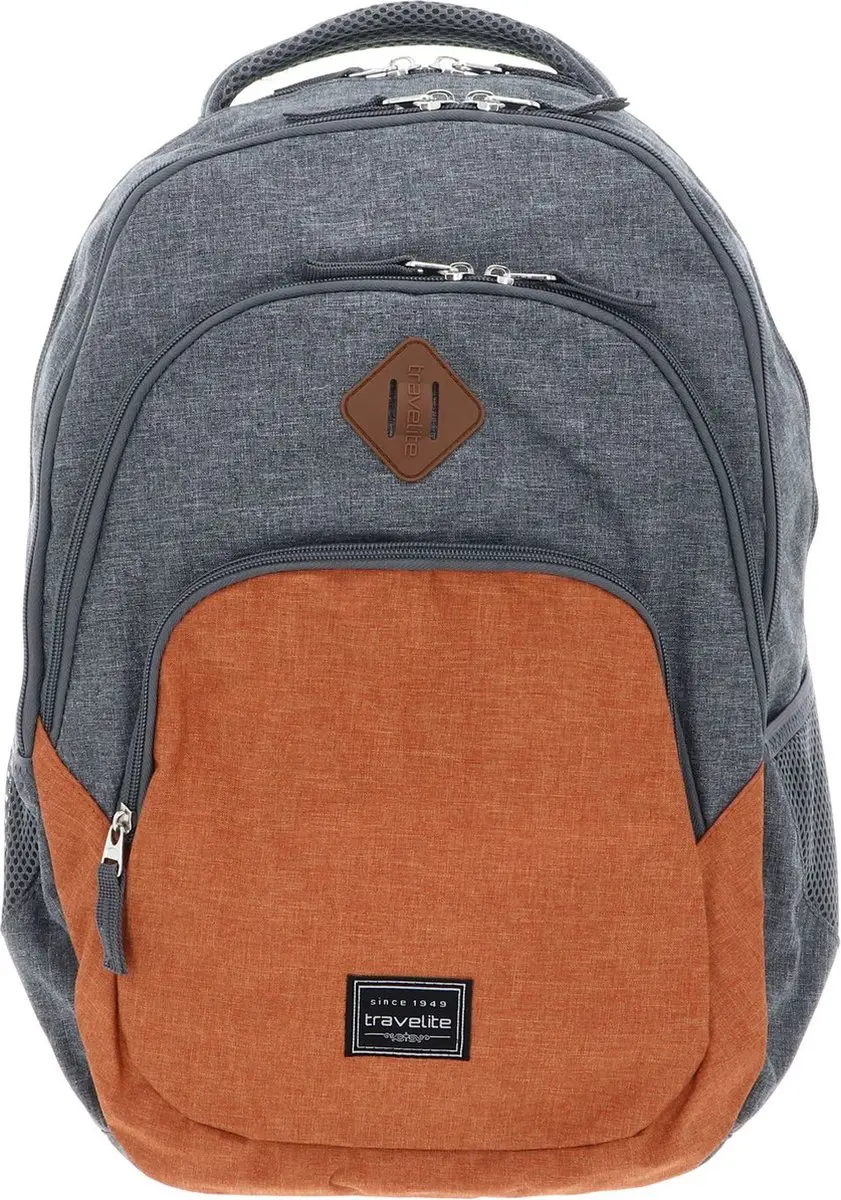 Travelite Basics Backpack 22L - 12 inch Laptopvak - Grijs/Orange