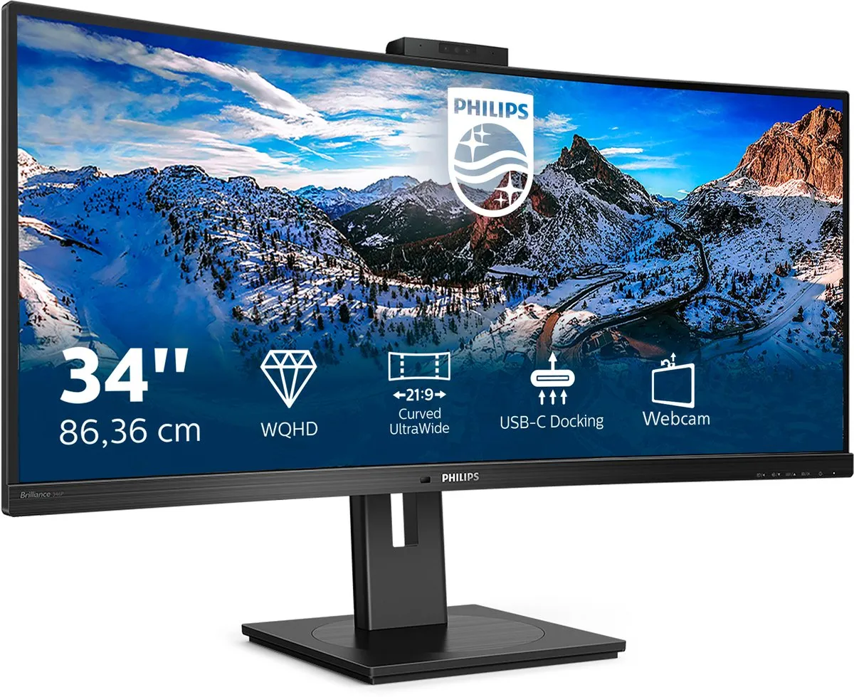 Philips 346P1CRH QHD Ultrawide Monitor - 34 inch - USB-C 90W KVM