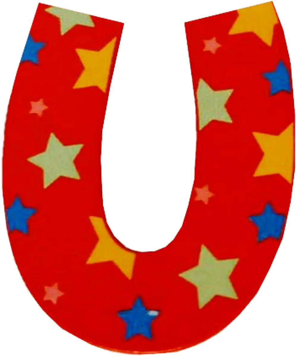 BIGJIGS Decoratieletter U Hout 7cm - Rood