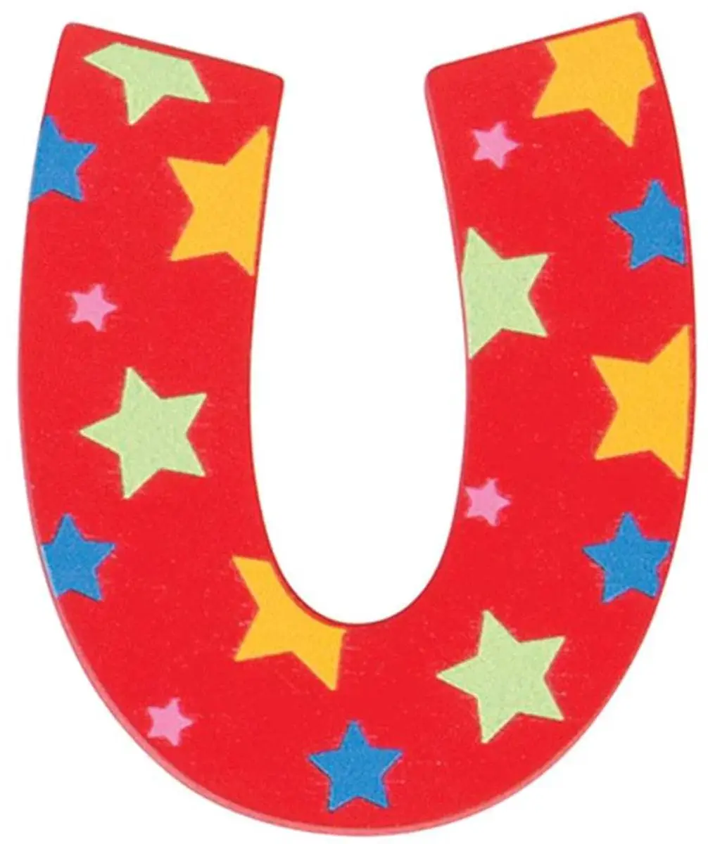 BIGJIGS Decoratieletter U Hout 7cm - Rood