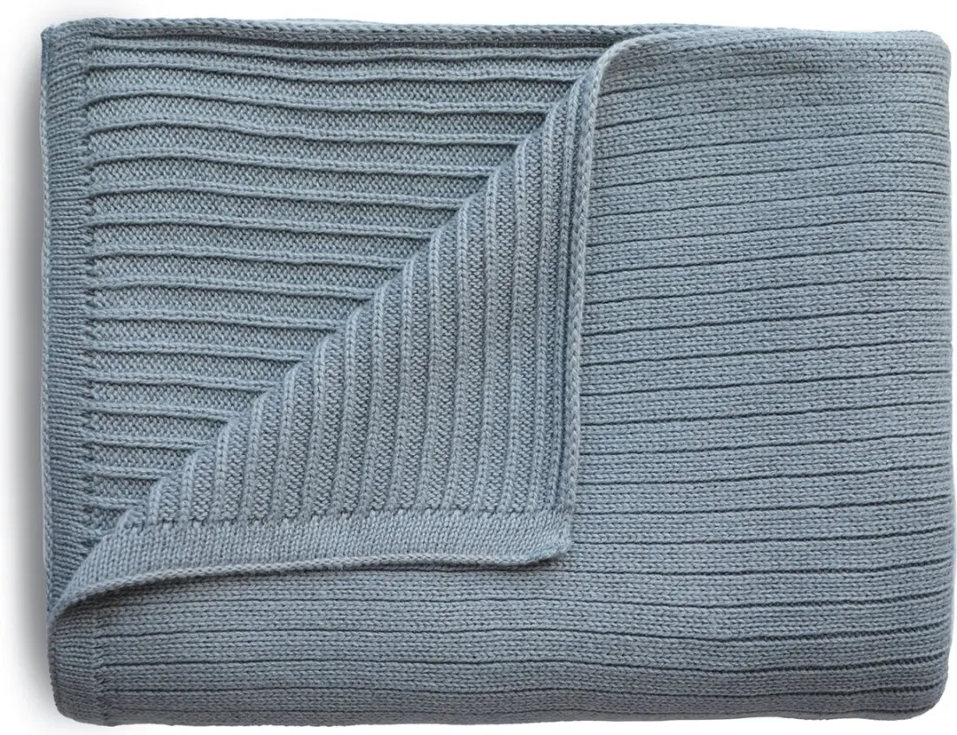 Mushie Gebreide Rib Babydeken 80x100cm