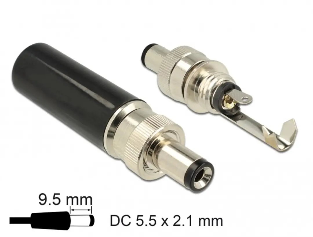 Delock 89913 Laagspanningsconnector Stekker 5.5mm/2.1mm