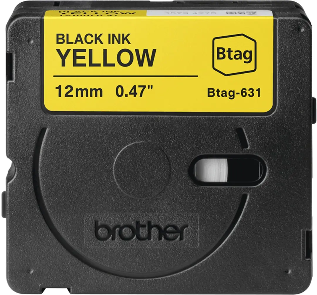 Brother BTAG-631 Labeltape 12mm - Zwart op geel
