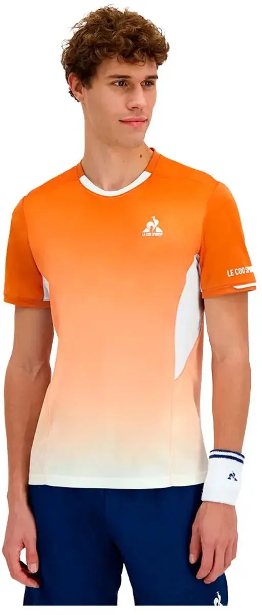 Le Coq Sportif Tennis Pro 25 N°1 T-shirt Met Korte Mouwen Oranje 2XL Man