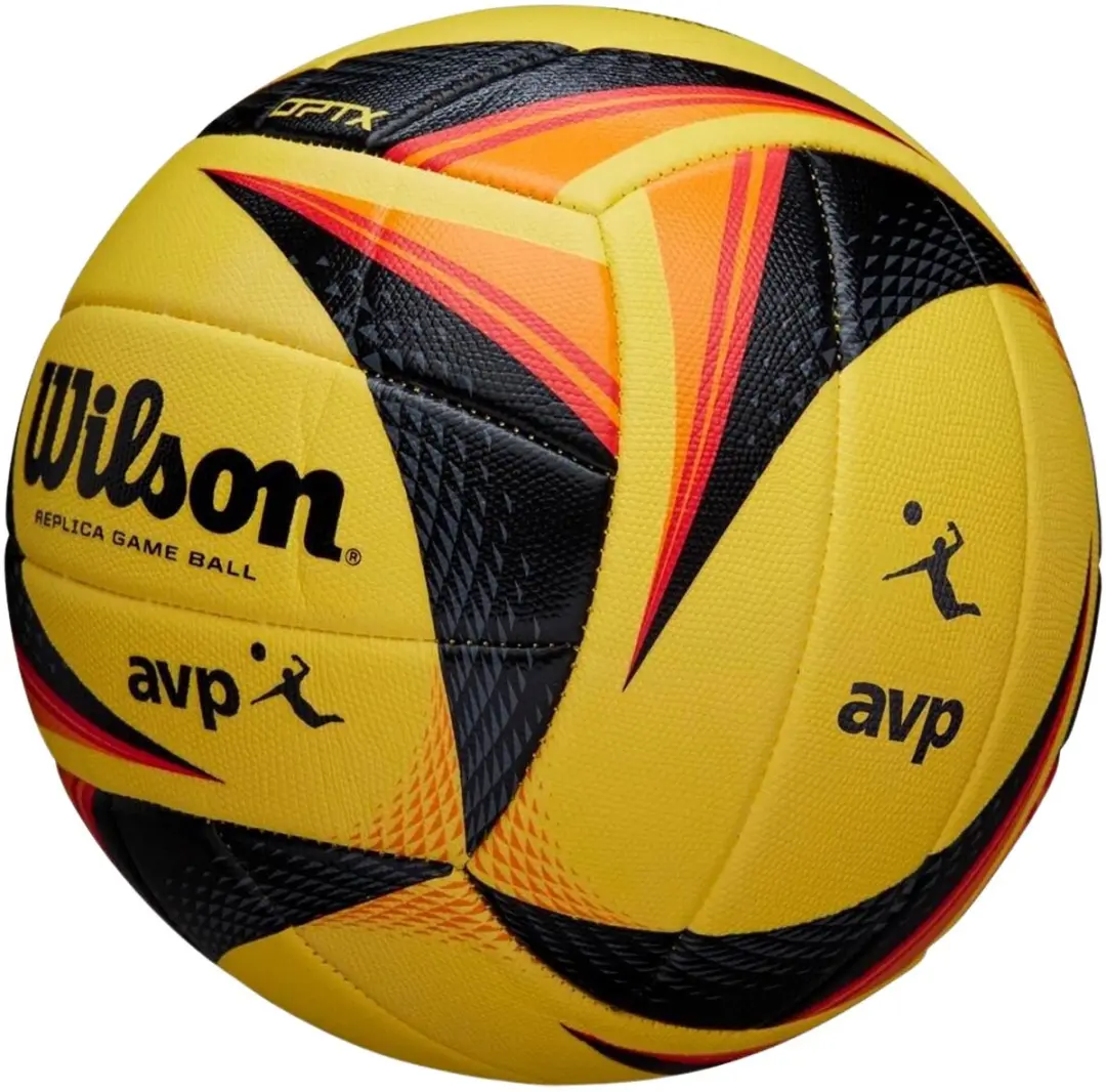 Wilson AVP Optx Replica Beachvolleybal Maat 5 - Geel/Zwart/Rood/Geel