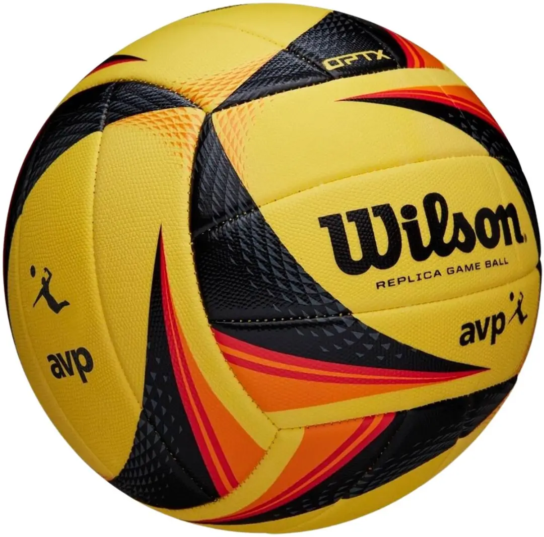 Wilson AVP Optx Replica Beachvolleybal Maat 5 - Geel/Zwart/Rood/Geel